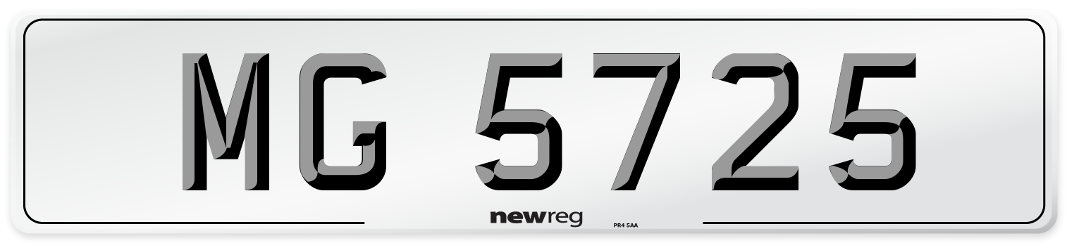 MG 5725 Number Plate from New Reg